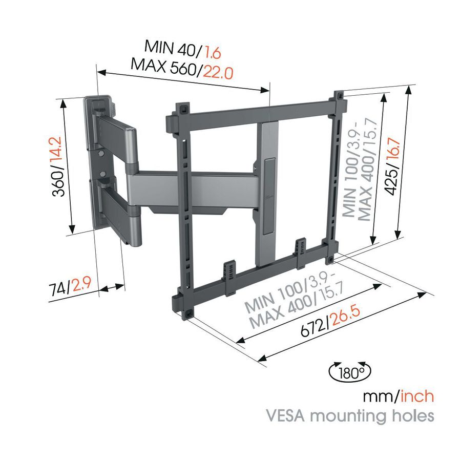 Vogel's TV wall mount - ELITE, turn, 32-65", 35kg