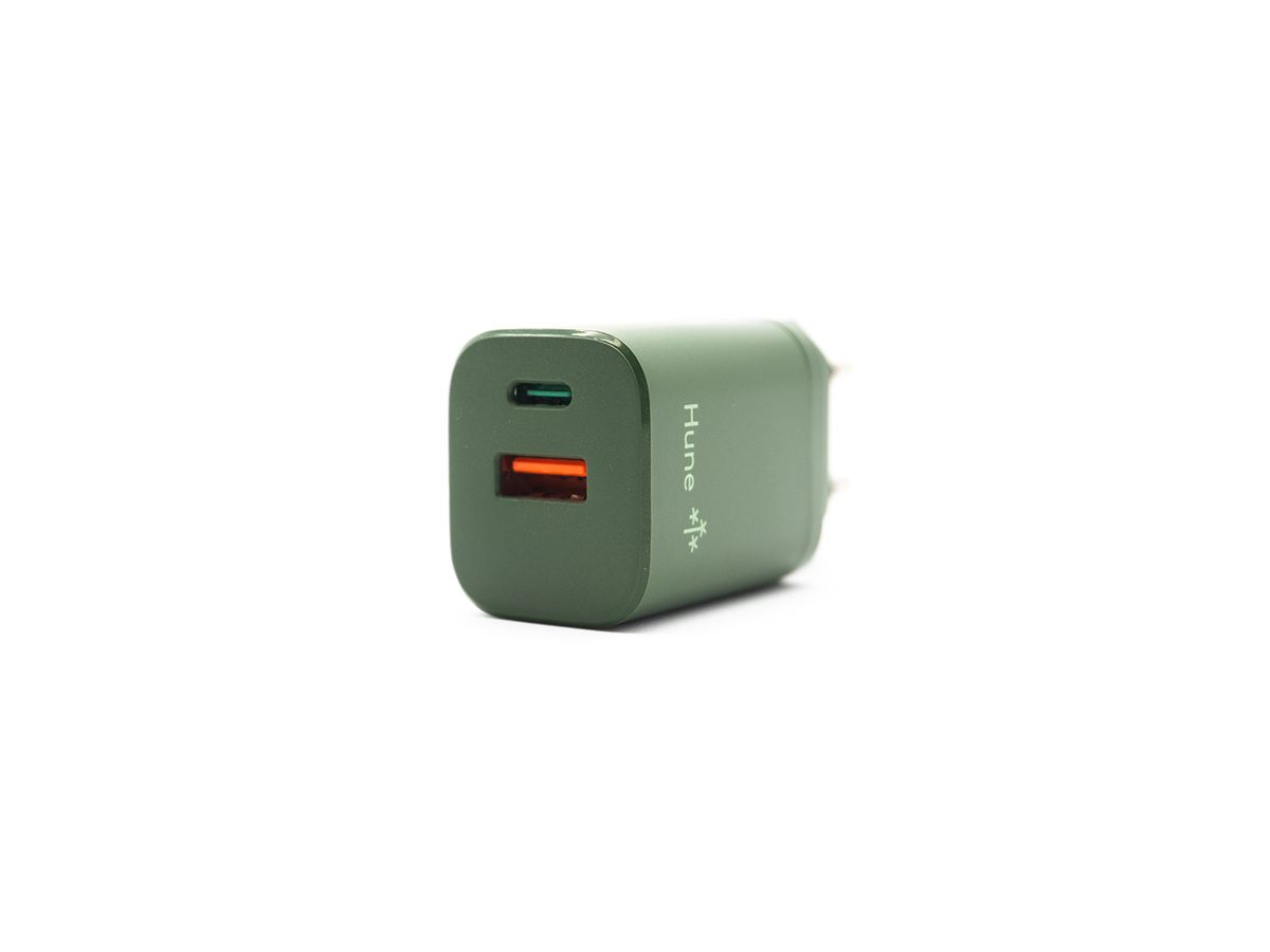 HUNE Ladeadapter TypeC & USB 20W - Forest green