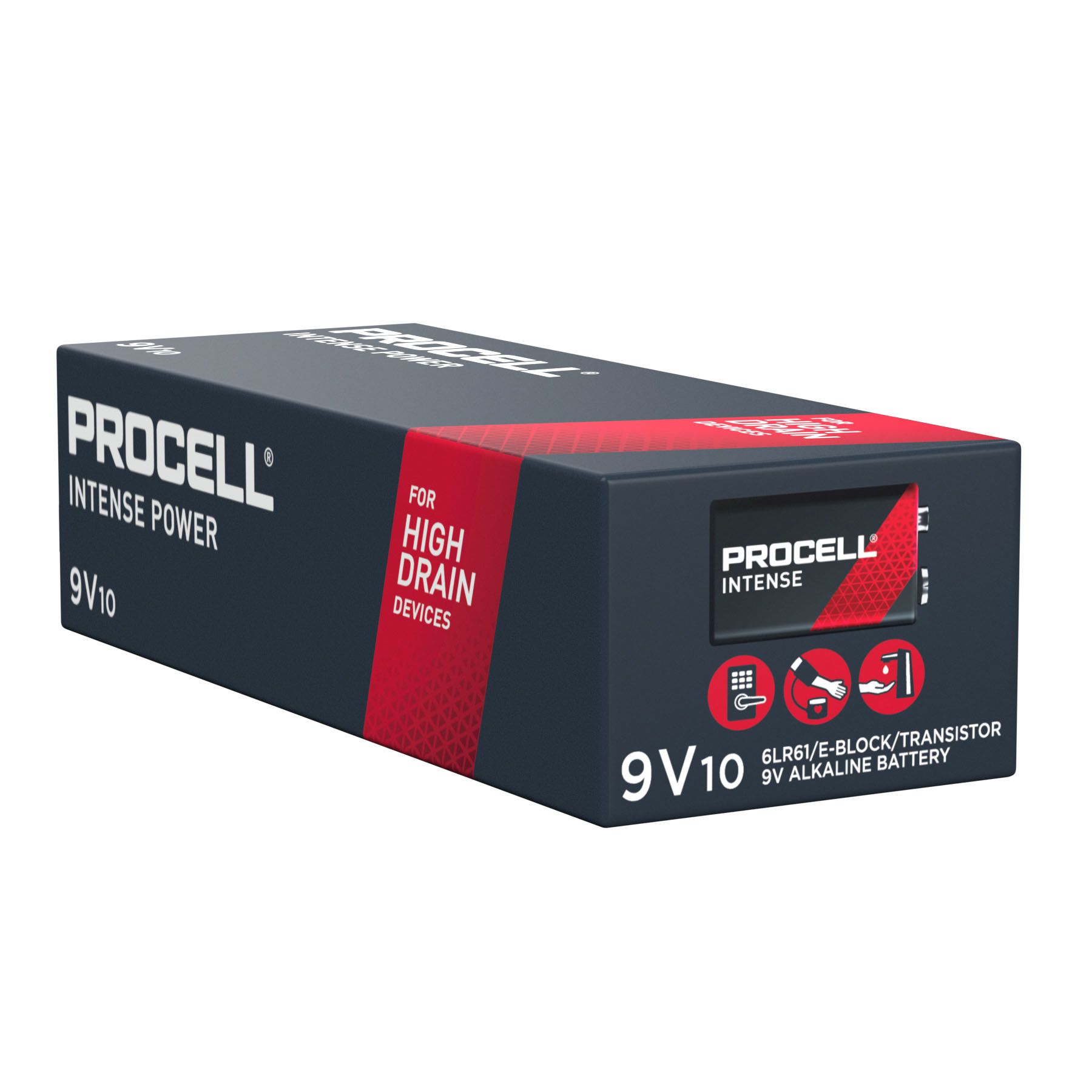 Procell Intense 9V (6LR61) 10er - Zn/MnO2 Alkaline 9V
