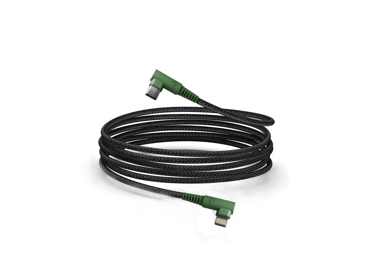 HUNE Ladekabel 90° TypeC-Lightning 1.2m - Forest green