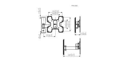Vogel's Pro wall bracket - swivel and tilt, 19-43", 16kg