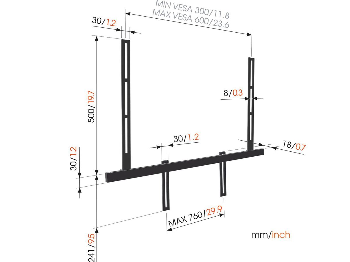 VOGELS Adapter-Kit pour grand displays - avec Sound3550,50cm