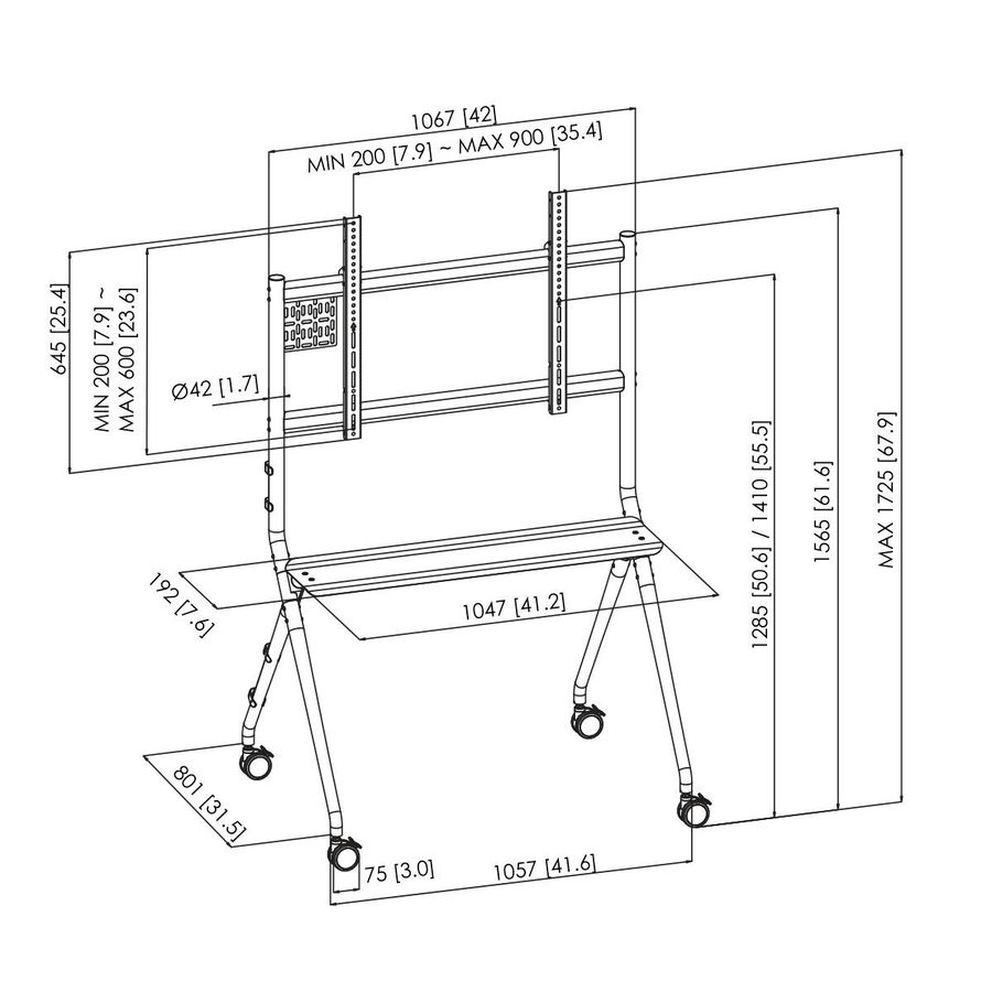 Vogel's ESSENTIAL T1011, schwarz - Bildschirm Trolley, 900x600, 80kg