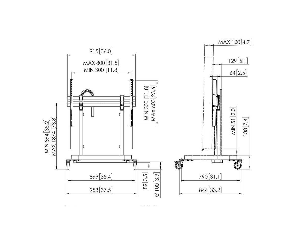 Vogel's Pro Display-Lift - Trolley, 80mm/s, schwarz