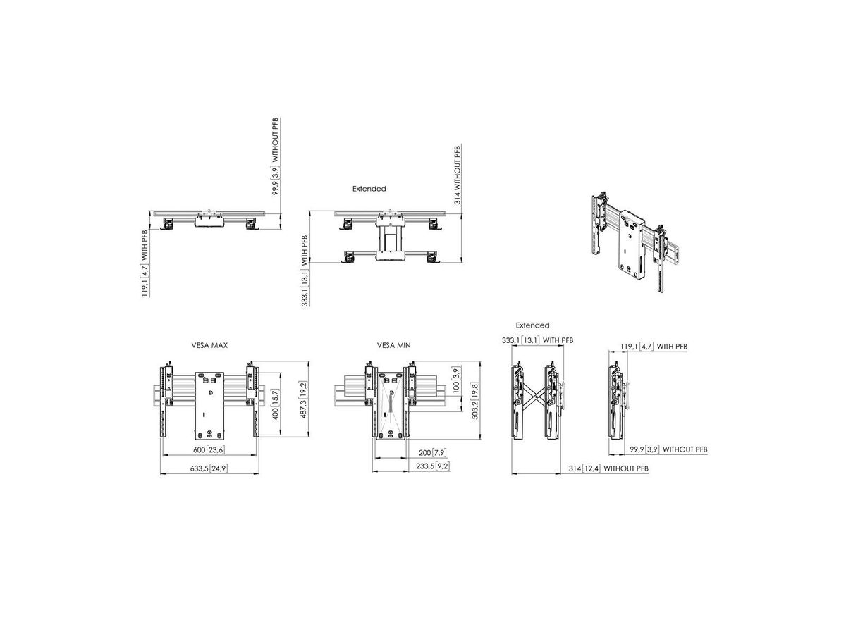 Vogel's Pro Pop-out Wandhalterung - Querformat