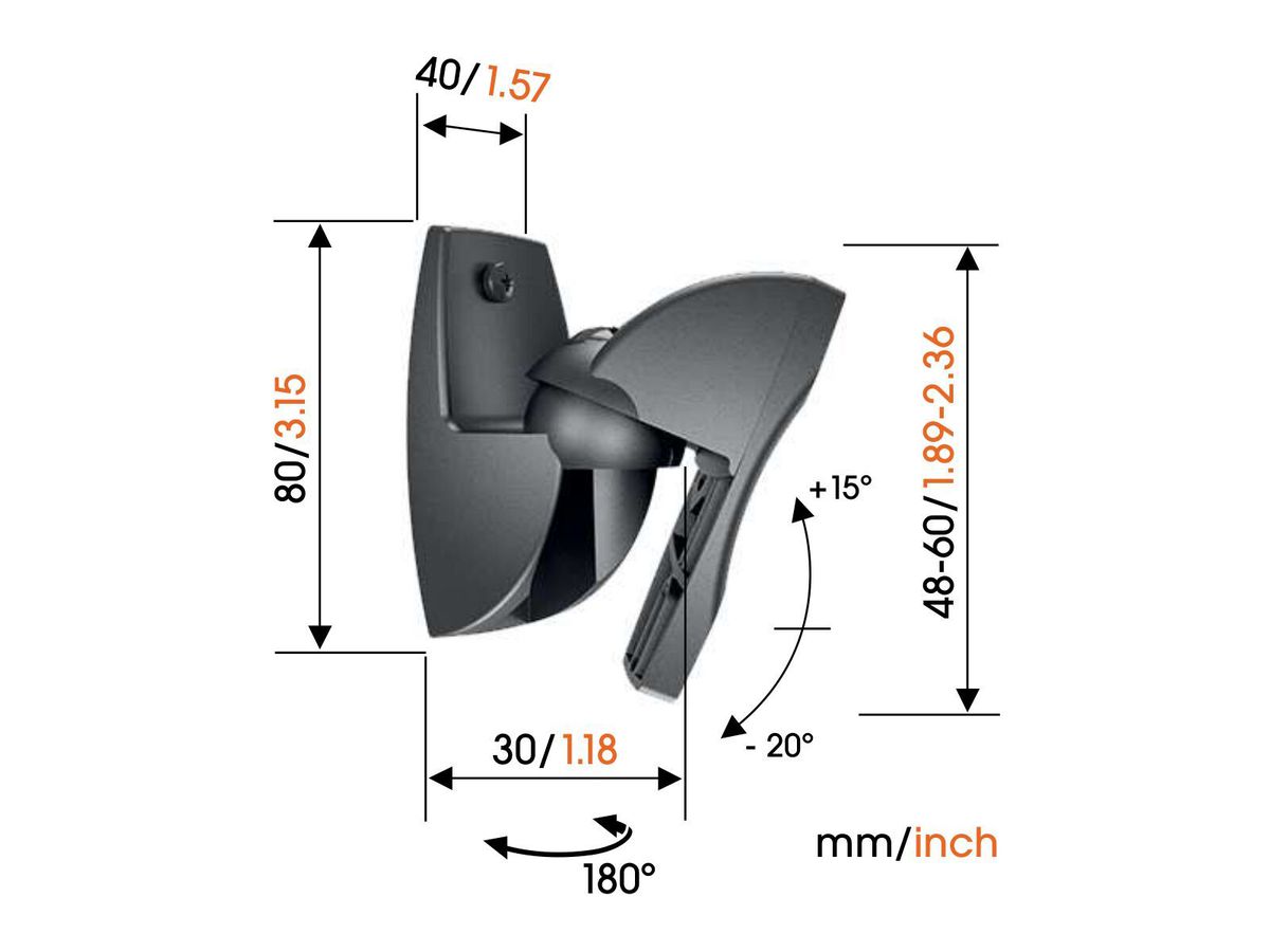 Vogel's LS-Wandhalterung - Universell, 5kg, schwarz, 2 Stk.