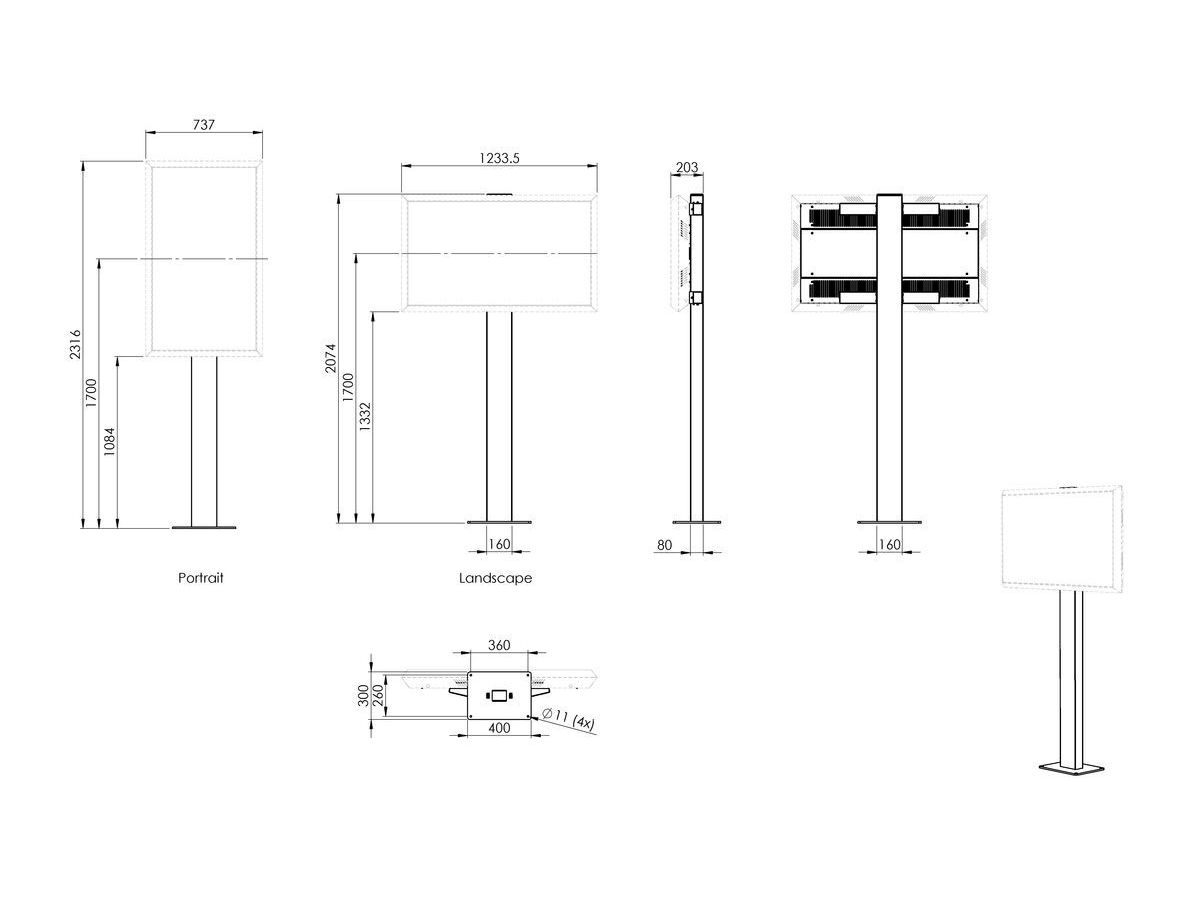 Vogel's Pro Pied de support extérieur - pour LG 49XE4F