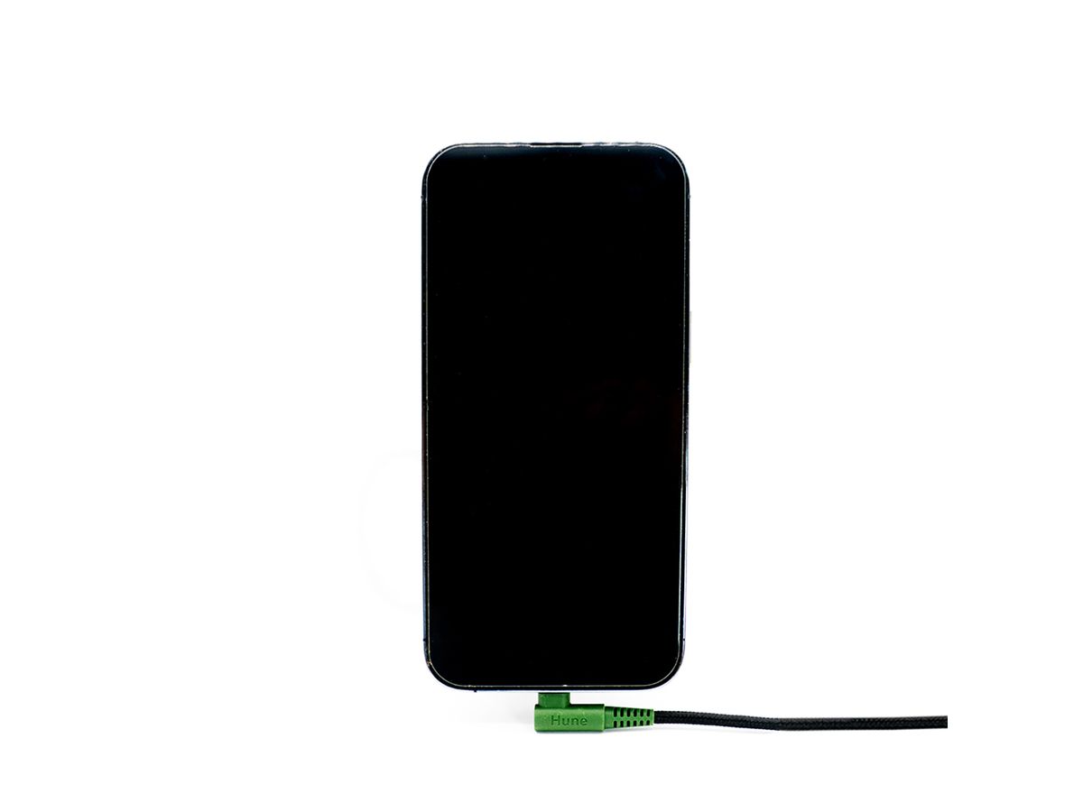 HUNE Ladekabel 90° TypeC-Lightning 1.2m - Forest green