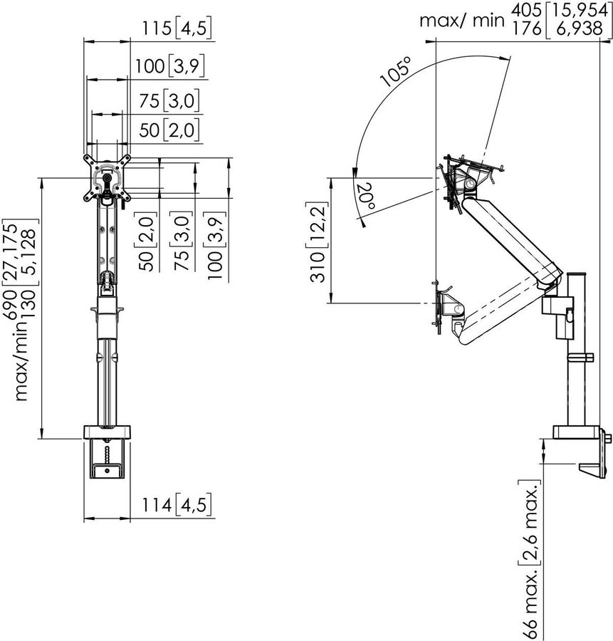 Vogel's Pro Monitorhalterung Motion, - Tisch, ergonomisch, 10kg, weiss