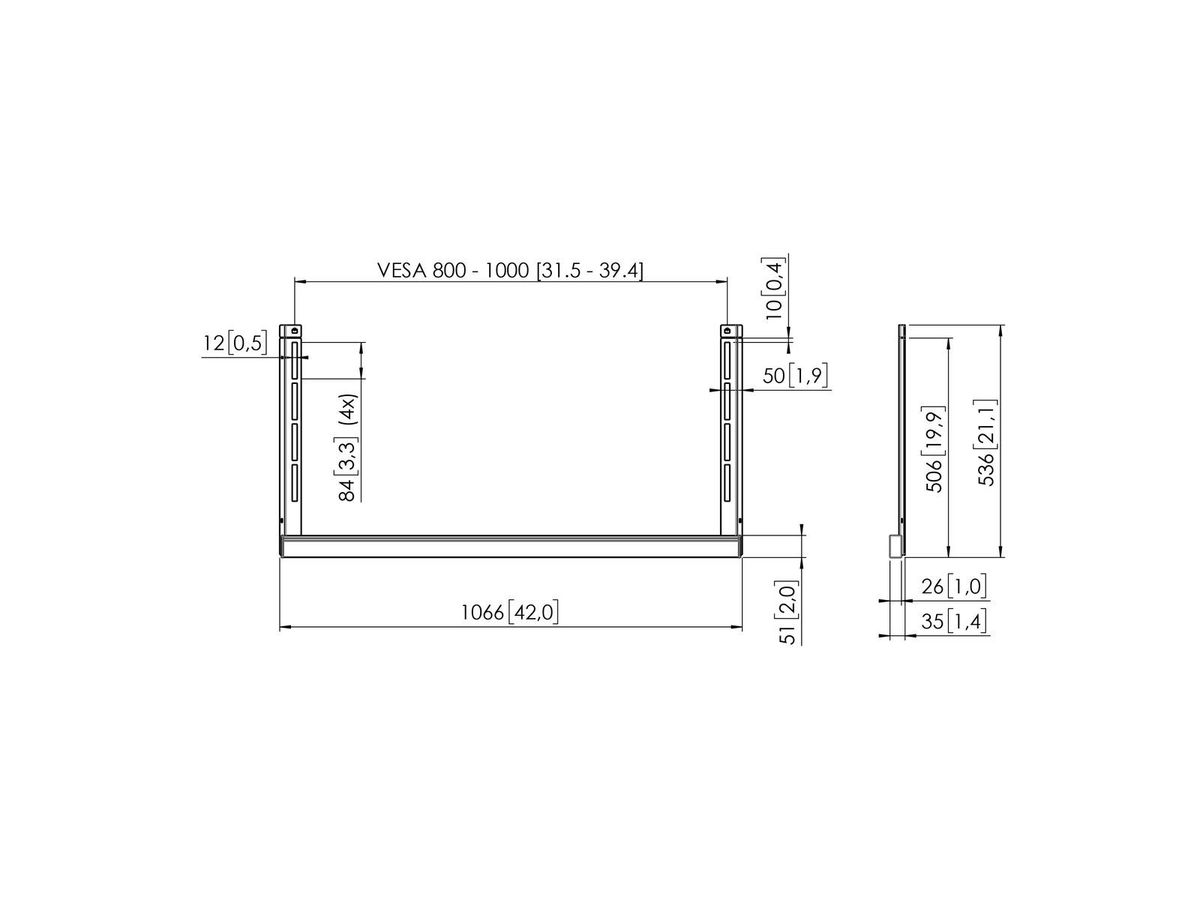Vogel's Pro Zubehör-Adapter zu PFB-1000, - RISE-Zubehör, zu RISE-Lift, schwarz