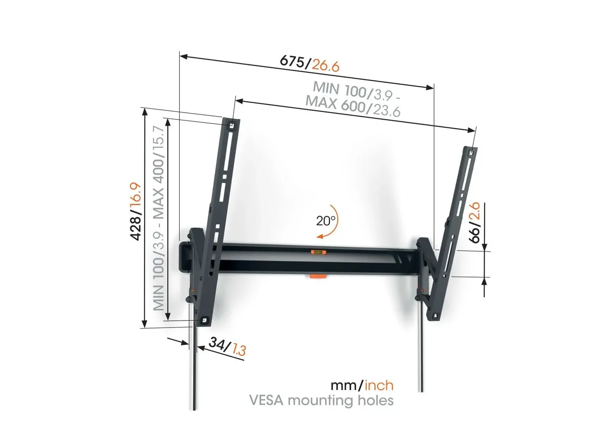 Vogel's TV wall mount - COMFORT, tiltable, 40-77", 35kg