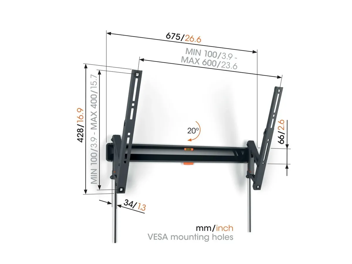 Vogel's TV-Wandhalterung - COMFORT, neigbar, 40-77", 35kg