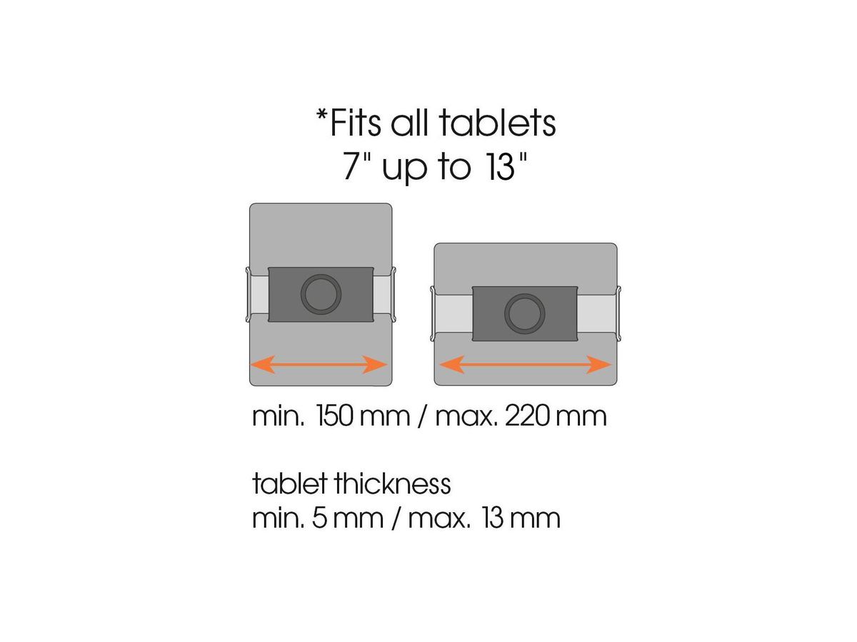 Vogel's Tablet support de bord - RINGO, universel, 7-13",bis 0.5-1.3cm