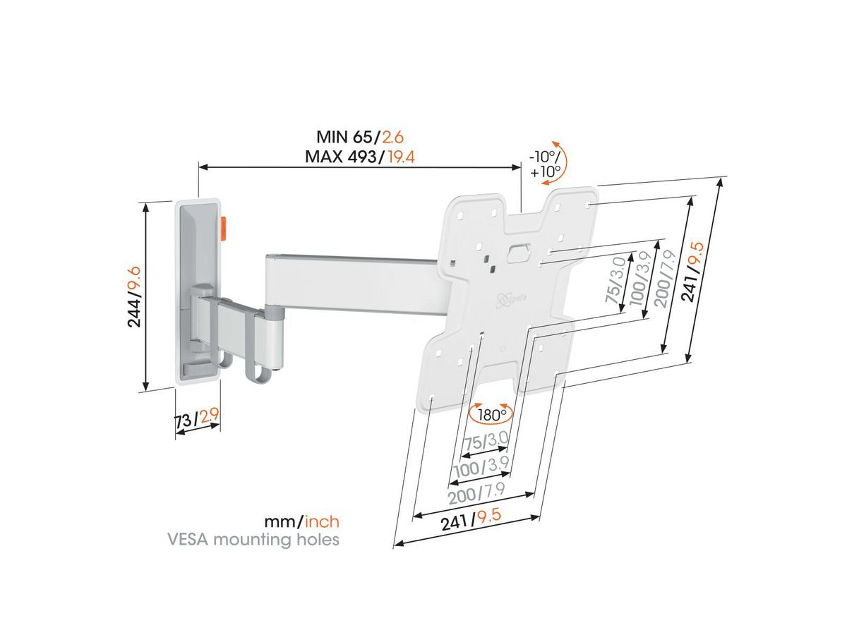 Vogel's TV wall mount - COMFORT, turn, 19-43", 15kg
