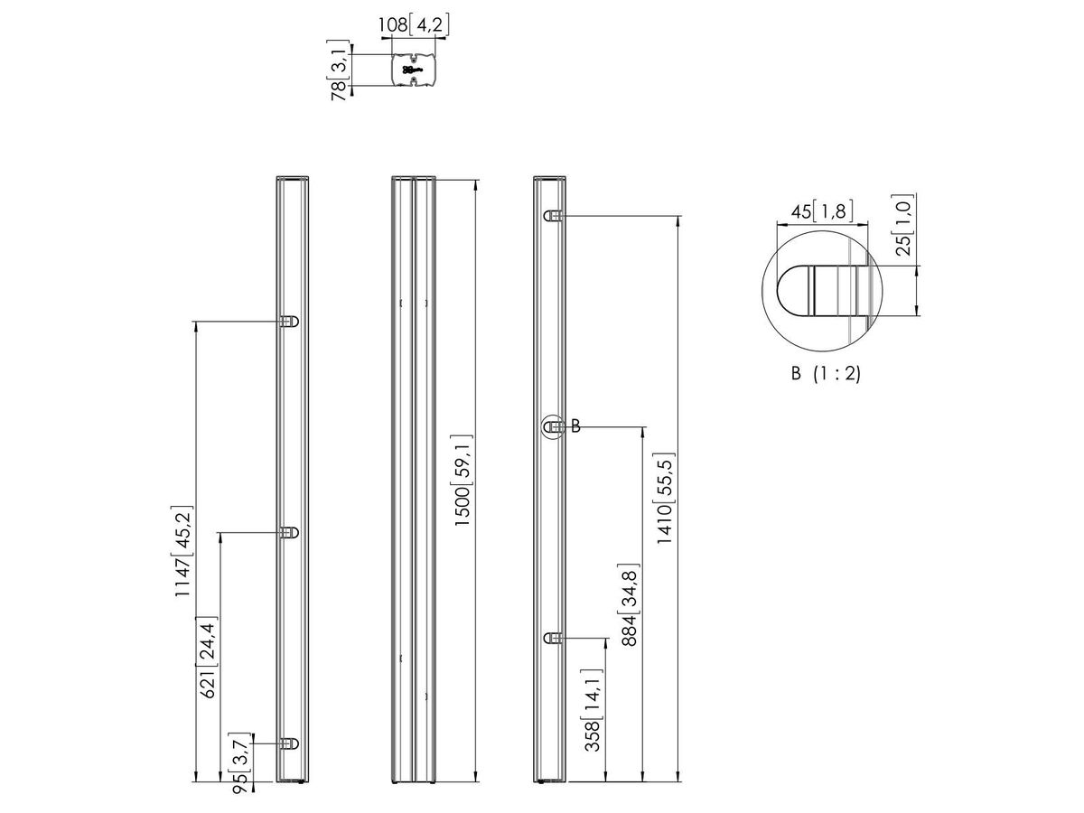Vogel's Pro Profil, 150cm - Connect-It, modular, 160kg, schwarz