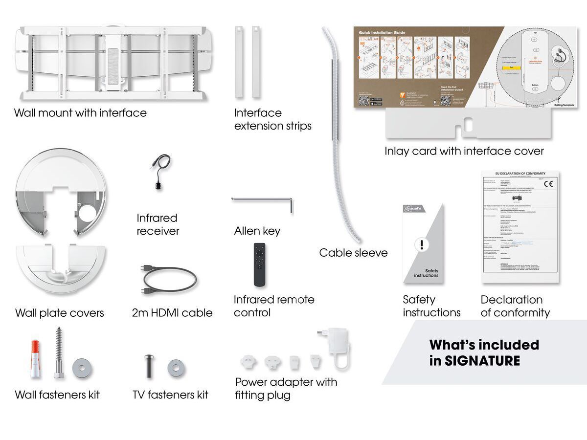 Vogel's Support TV Motorisé - SIGNATURE, pivotant, 40-77", 35kg, blanc