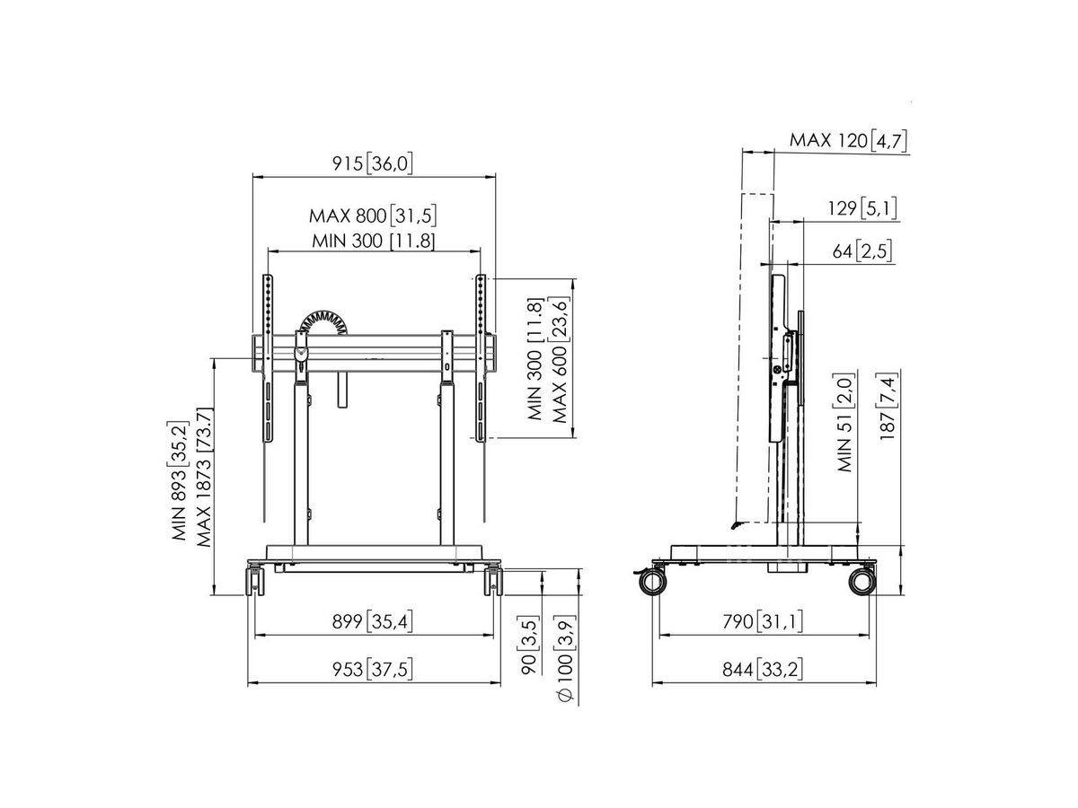 Vogel's Pro Display-Lift - Trolley, 80mm/s, schwarz