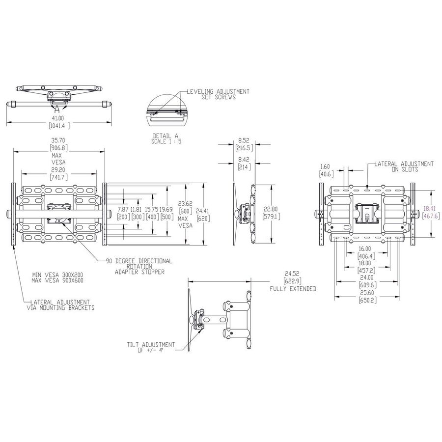 Vogel's Pro Wandhalterung - schwenk- und neigbar, 65-120", 226kg, TüV5
