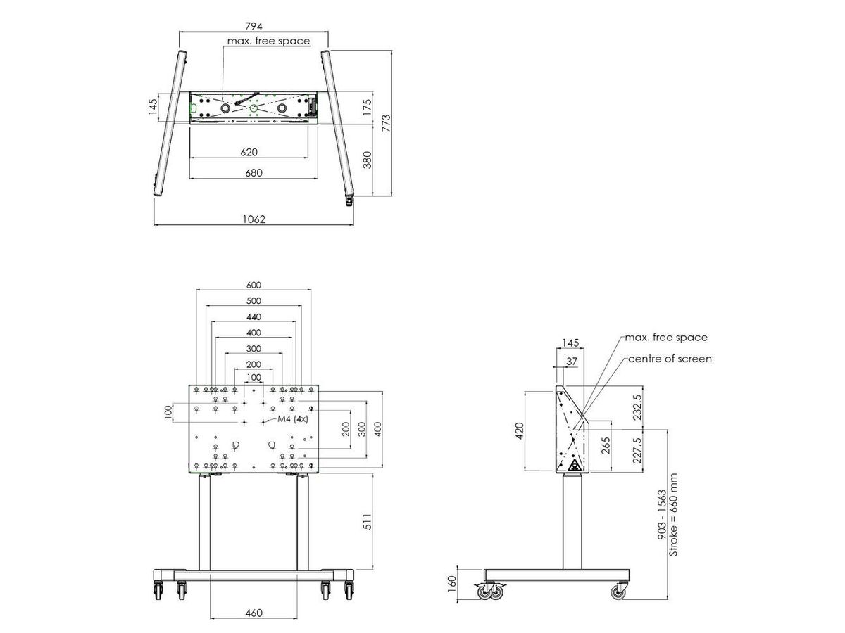 SmartMetals Trolley motorisé - Chariot, électrique, 120kg, noir