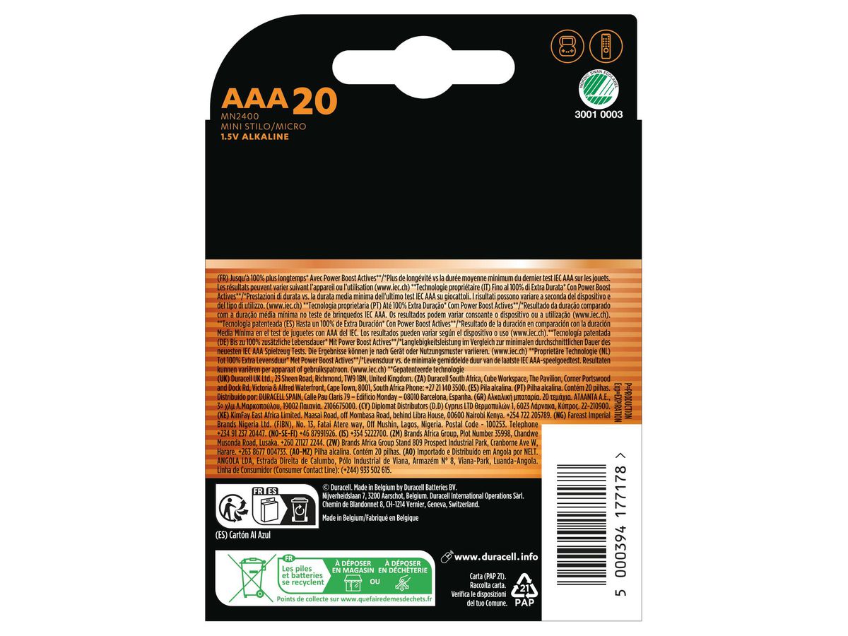 Plus MN1400/AAA/LR03 20er - Power Boost