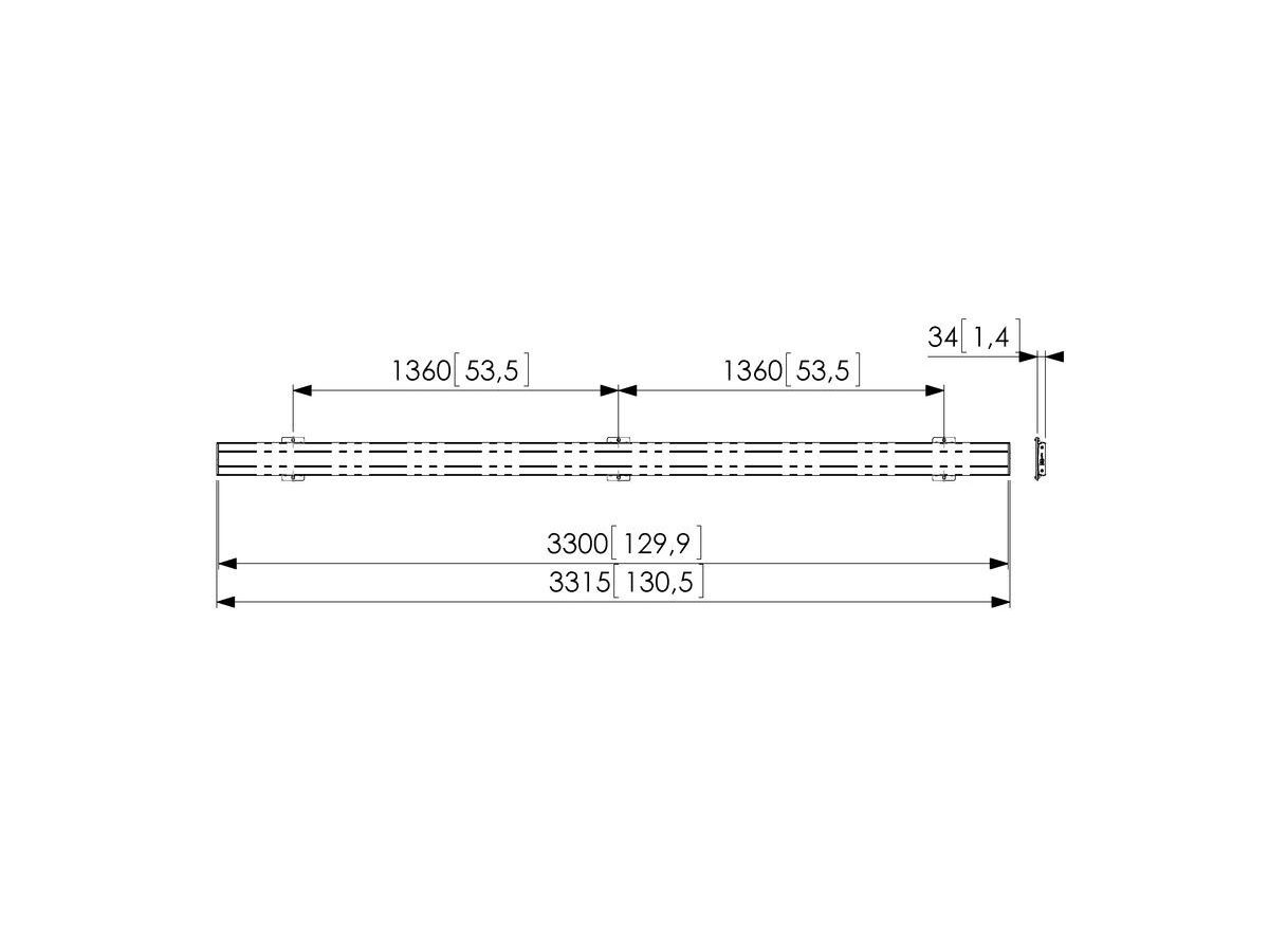Vogel's Pro Display-Adapterbar - Connect-It, 3315mm, Silber