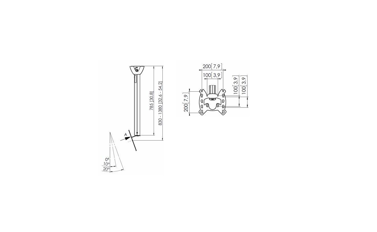 Vogel's Pro Ceiling Mount - Telescope 850-1350mm, up to 20kg, silver
