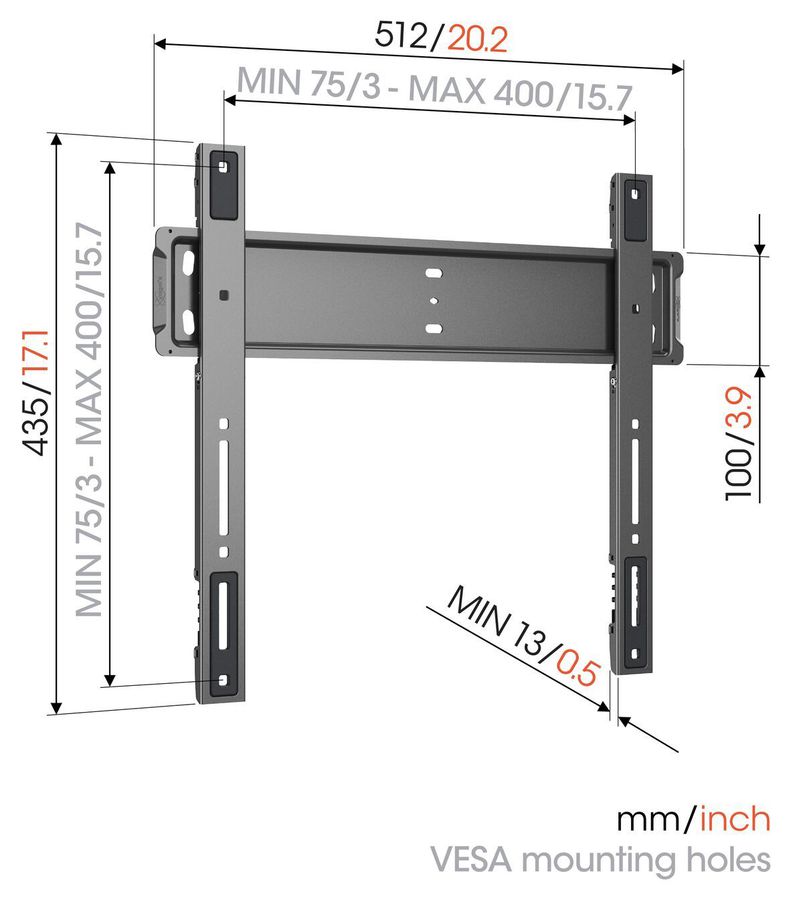 Vogel's TV-Wandhalterung - ELITE, flach, 32-77", 75kg