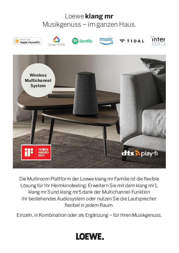 Audio Thekenaufsteller A4 DE - Loewe Werbematerial