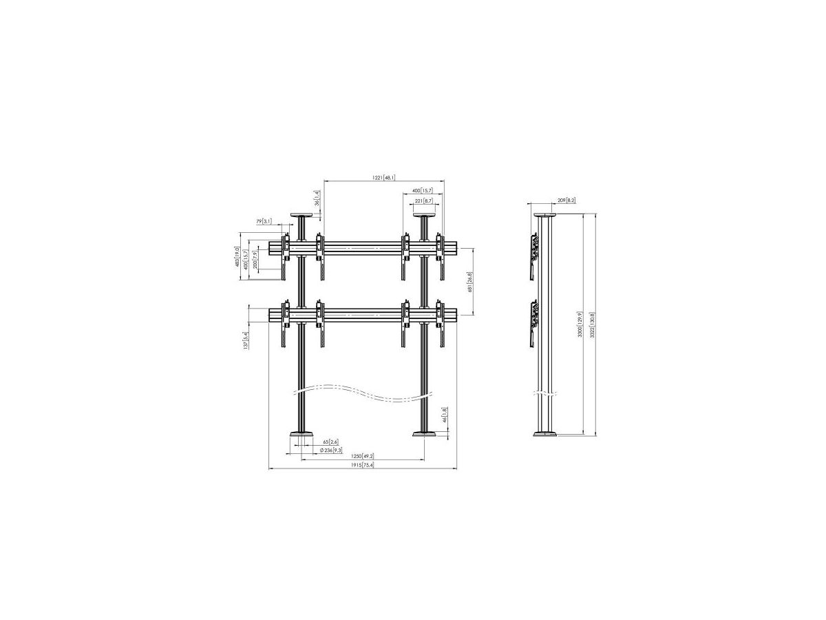 Vogels Pro Bundle, black, UniSee, - 2x2