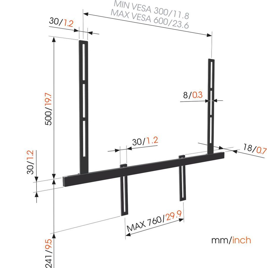 Vogel's Adapter-Kit pour grand displays - avec Sound3550,50cm