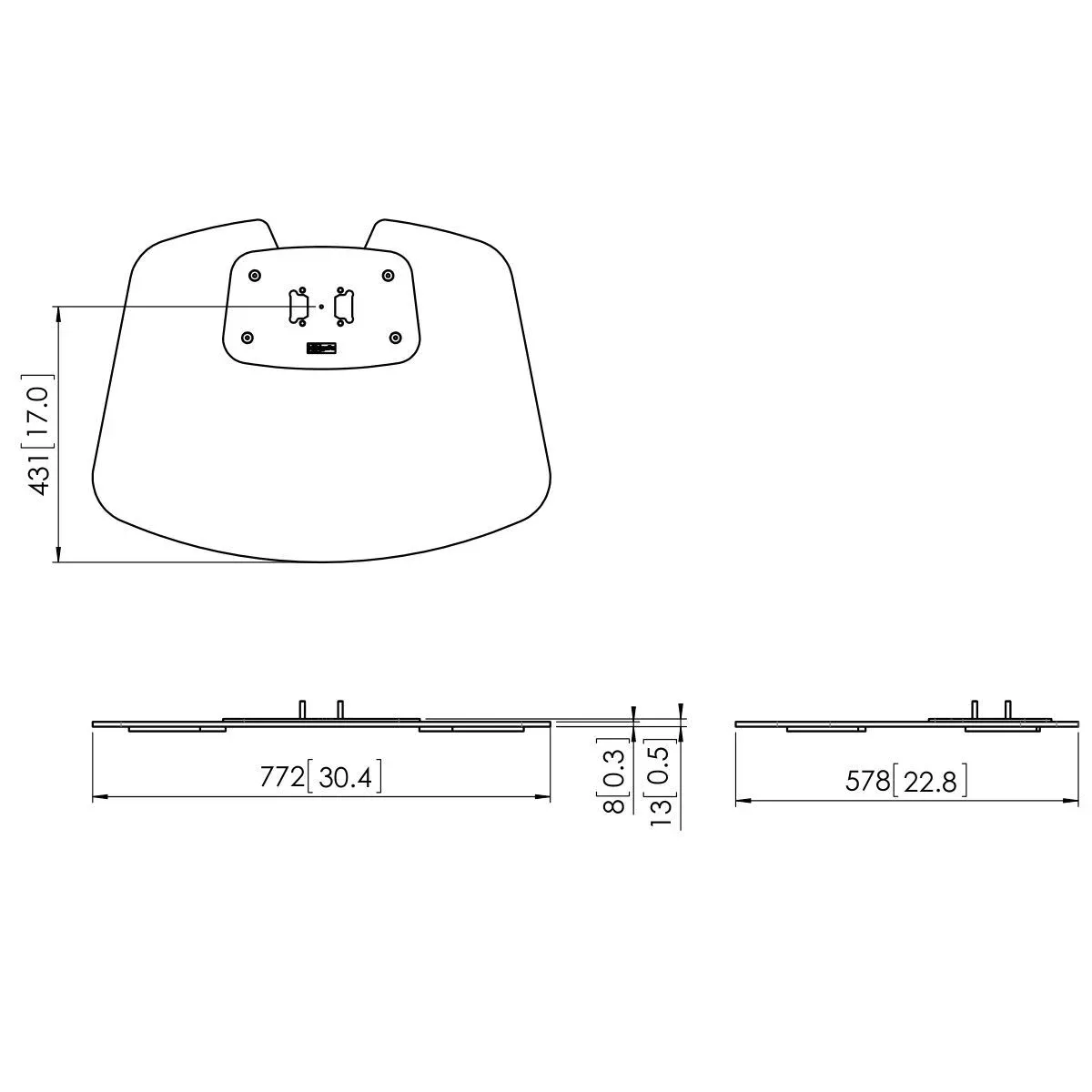 Vogel's Pro Bodenplatte, 1 Profil - Connect-It, modular, PUC27xx, Silber