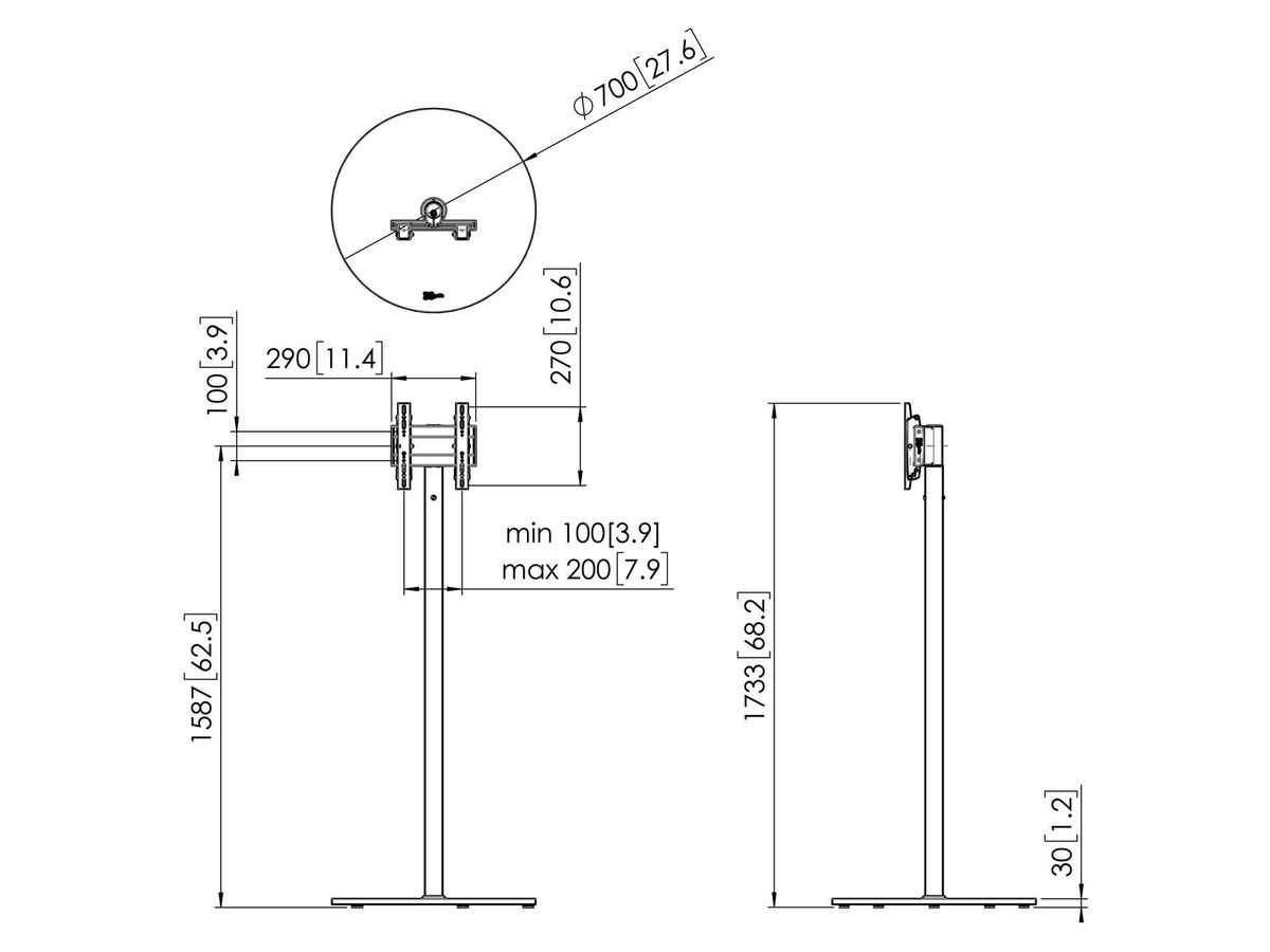 Vogel's Pro Stand Bundle - Display, <43 158cm, 40kg, silver