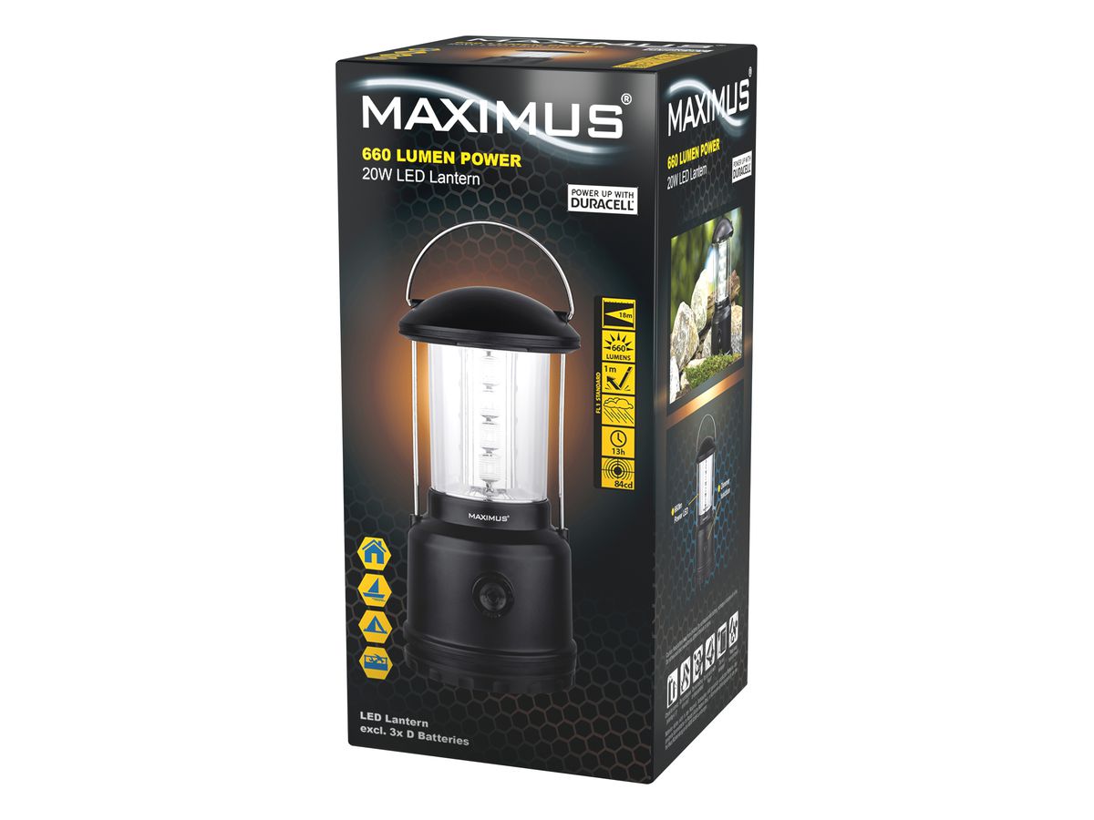 MAXIMUS LED Lantern M-LNT-200 - 20W 660lm 3xD Power up with Duracell