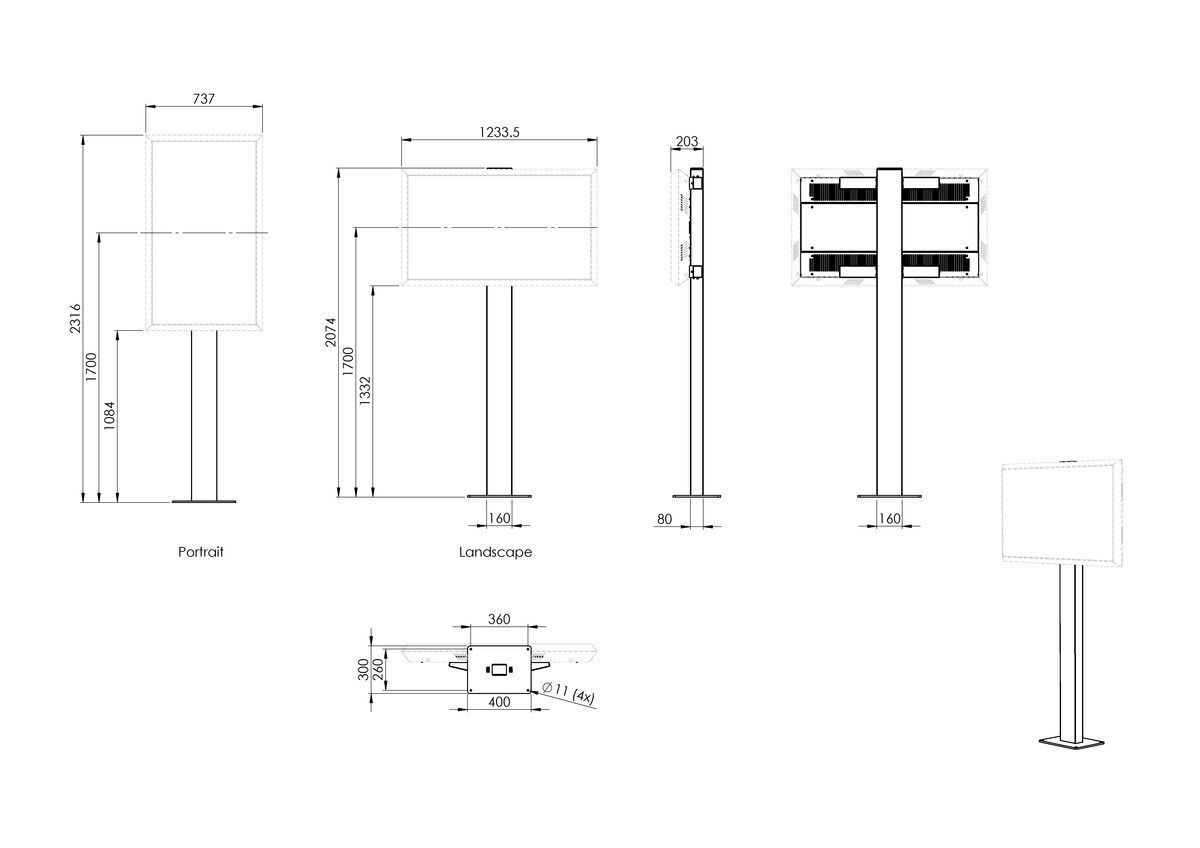 Vogel's Pro Outdoor Stand - for LG 49XE4F