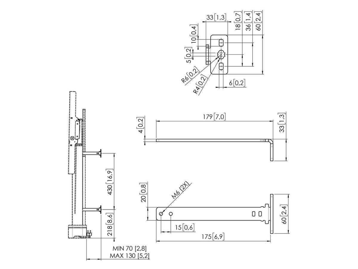 Vogel's Pro Wandabstandhalter 13-19cm, - RISE-Zubehör, zu RISE 20xx, weiss