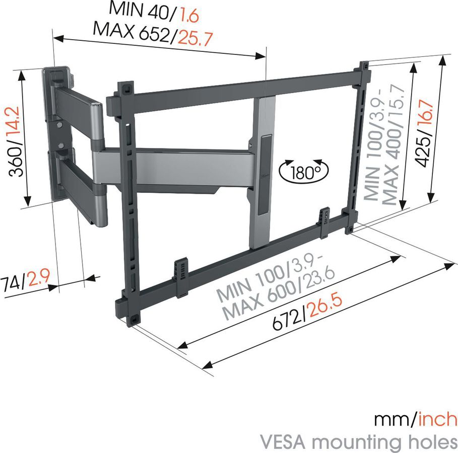 Vogel's TV wall mount - ELITE, turn, 40-77", 45kg