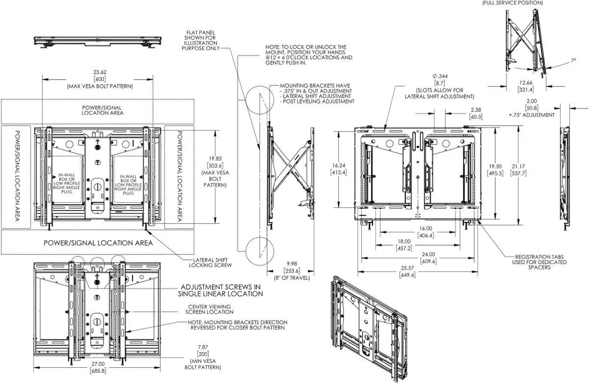 Vogel's Pro Wandhalterung - flach, 37-65", 45kg, Pop-out , TüV5