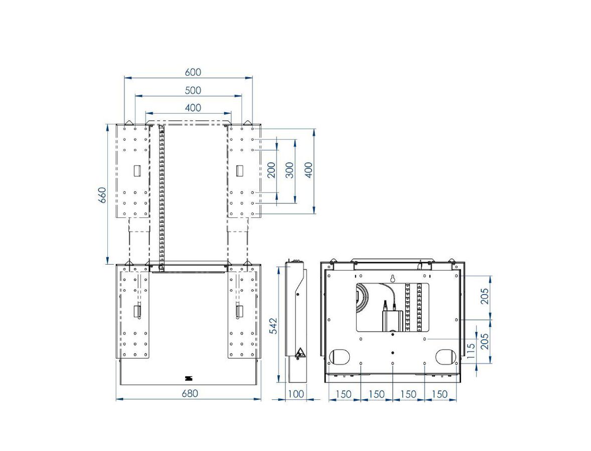 SmartMetals Display-Lift - Wand, bis 100kg, weiss