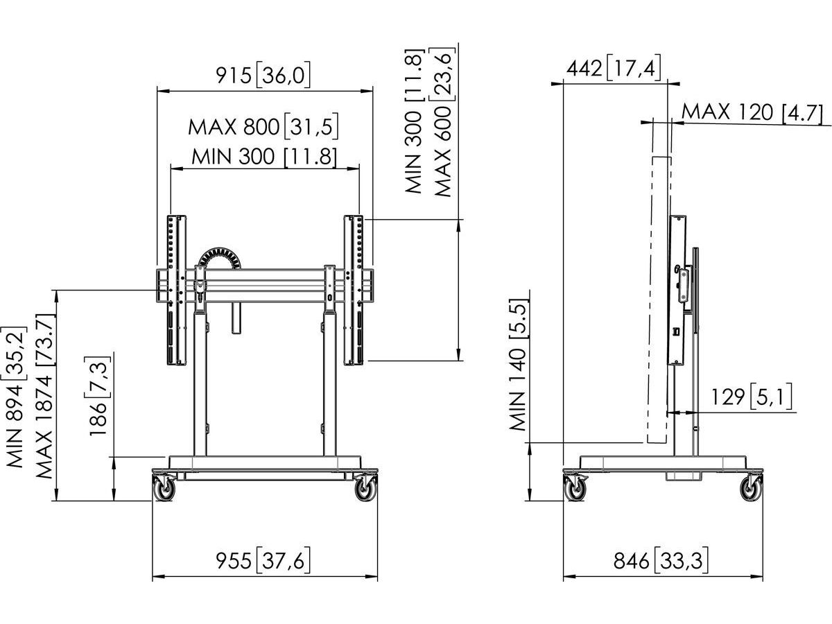 Vogel's Pro Display-Lift,DirectControl - Trolley, 80mm/s, black