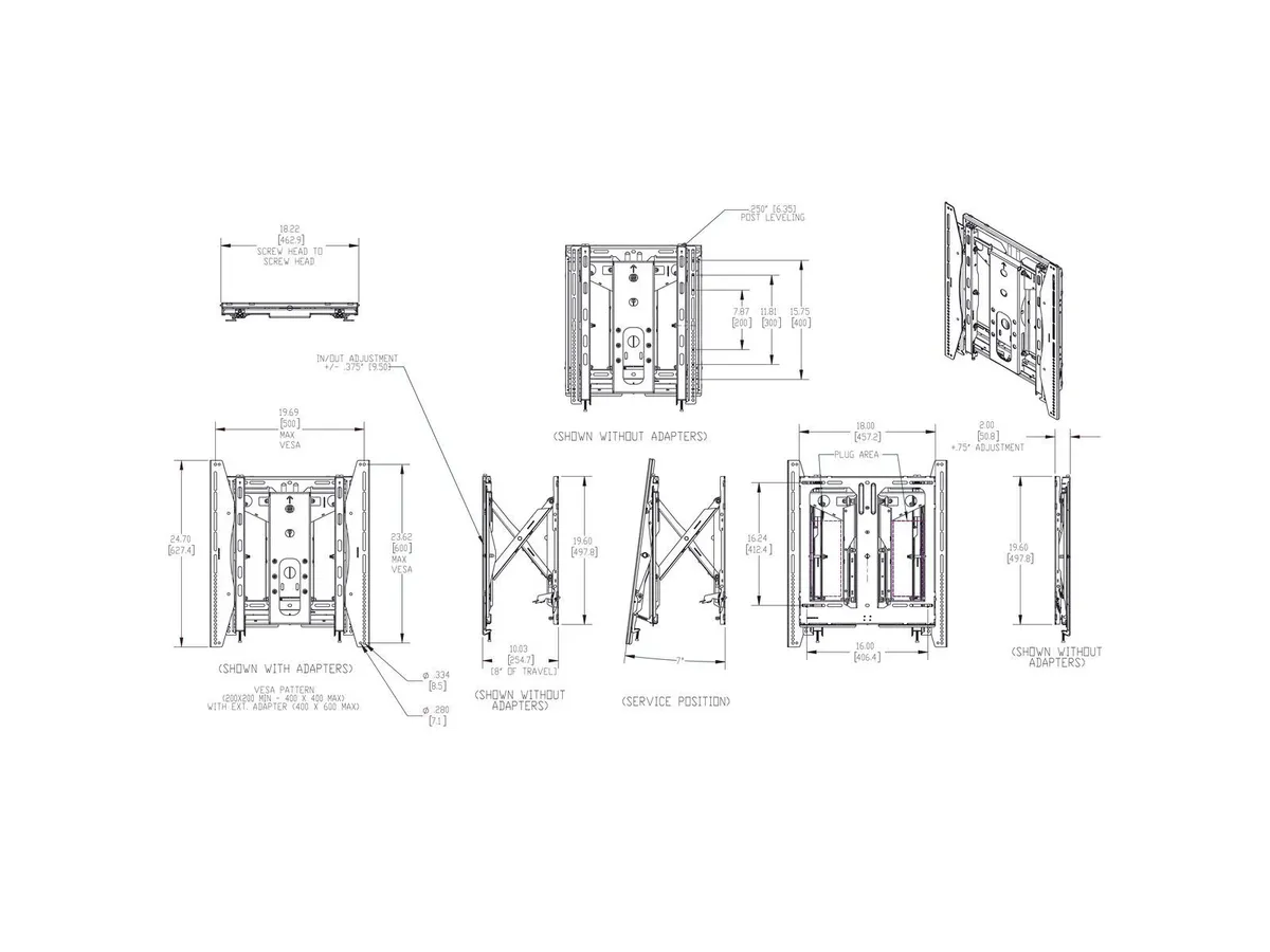 Vogel's Pro wall bracket - Flat, 37-65", 45kg, Pop-out , Portrait