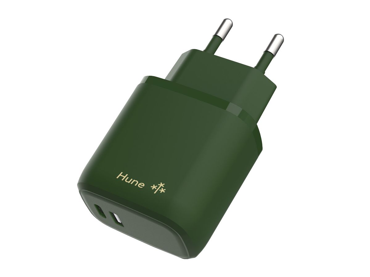 HUNE Ladeadapter TypeC & USB 20W - Forest green