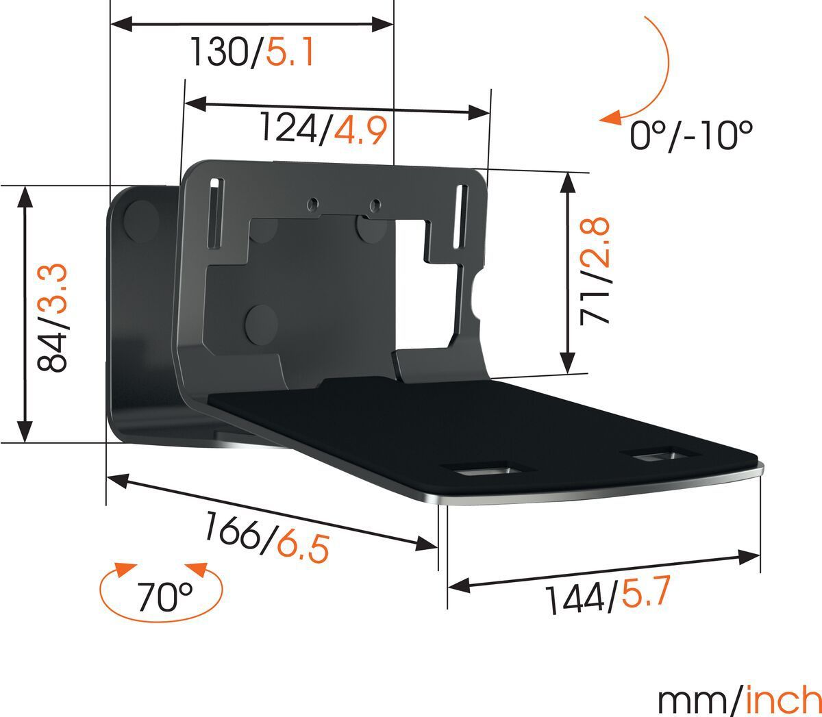 Vogel's LS wall bracket - Denon, Sonos, Universal, 7kg, black