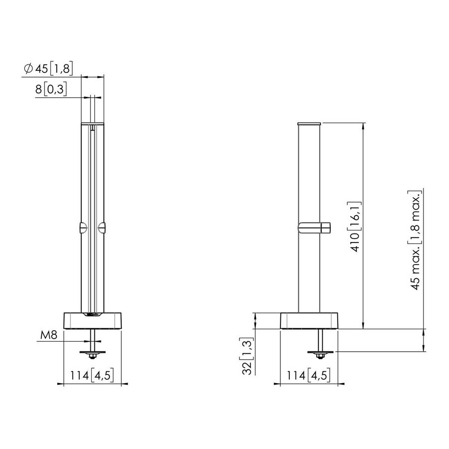 Vogel's Pro Base avec composant de tube - pour MOMO Motion et Motion Plus, blanc