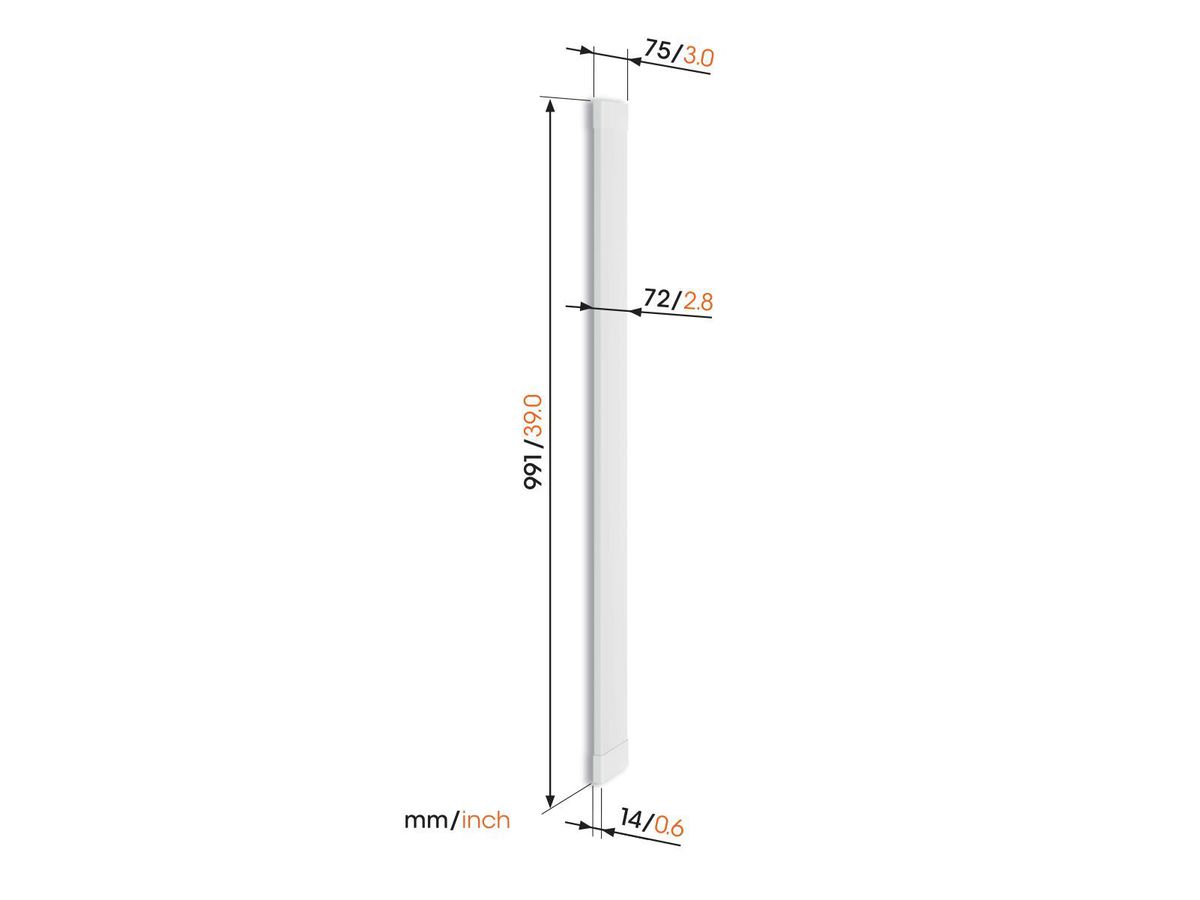 Vogel's Kabelkanal - Universal, Alu, 100cm, weiss