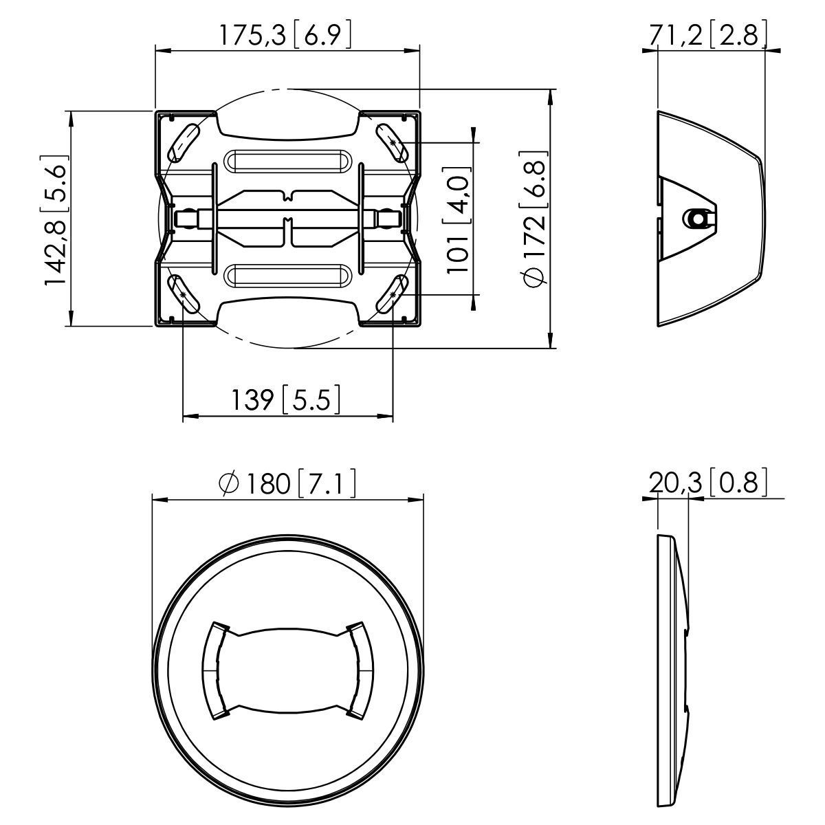 Vogel's Pro Adaptateur de plafond - pour PUC 25xx, 60kg, fixe