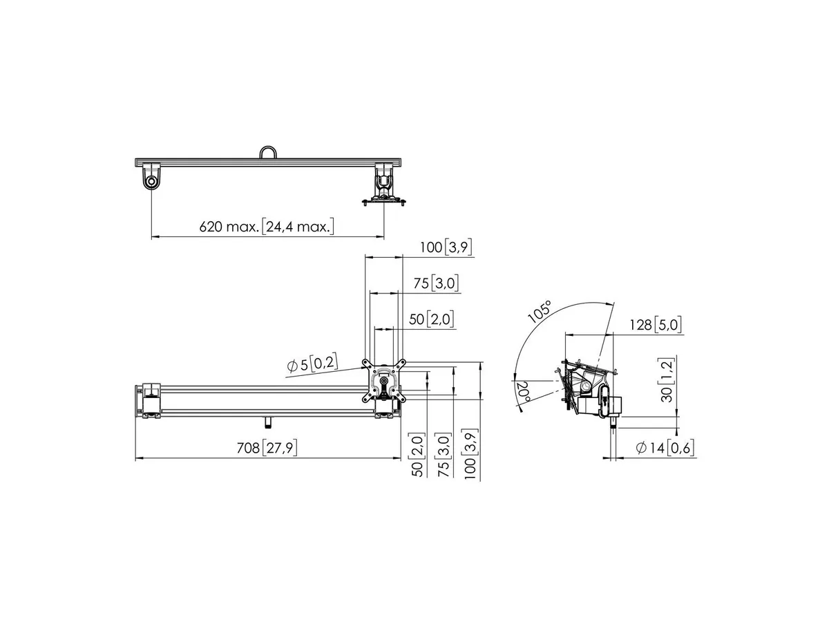 Vogel's Pro Dual Monitor Adapter, - weiss