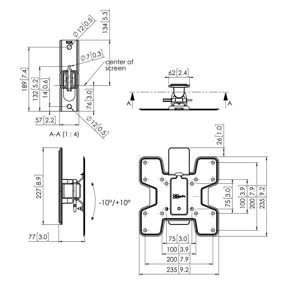 Vogel's Pro Wandhalterung - schwenk- und neigbar, 19-43", 16kg, TüV5