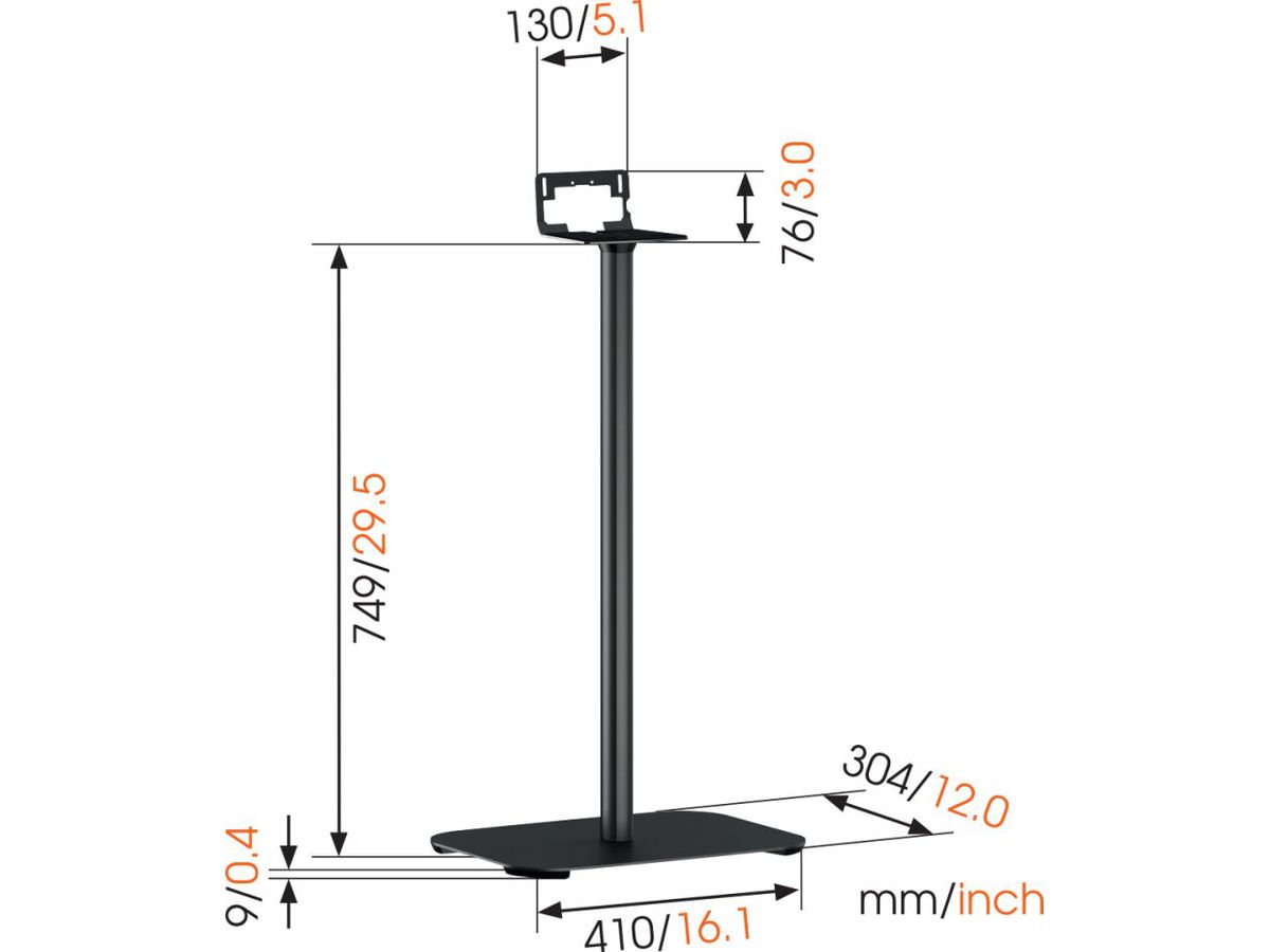 Vogel's LS Floor Stand - Denon, Sonos, Universal, 7kg, black