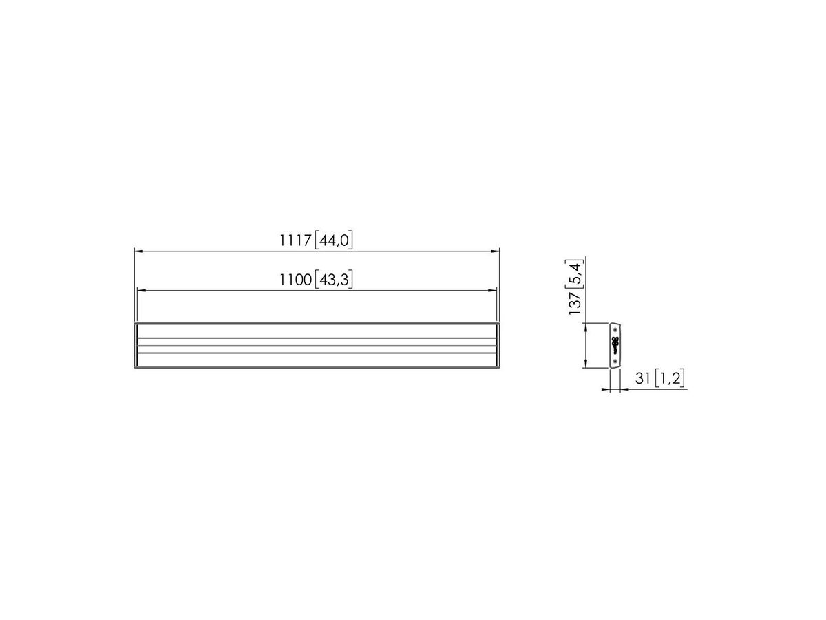 Vogel's Pro PFB-Bar, 1100mm, - RISE-Zubehör, zu RISE-Lift, silber