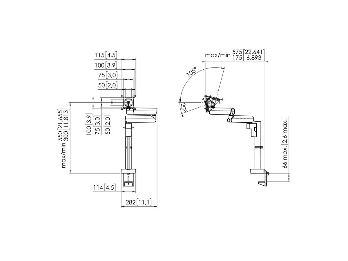 Vogel's Pro Monitorhalterung Motion, - Tisch, höhenverstellbar, 20kg, weiss